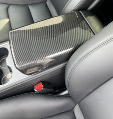 ABS Armrest Cover for Tesla Model 3 / Model Y - Gloss Carbon
