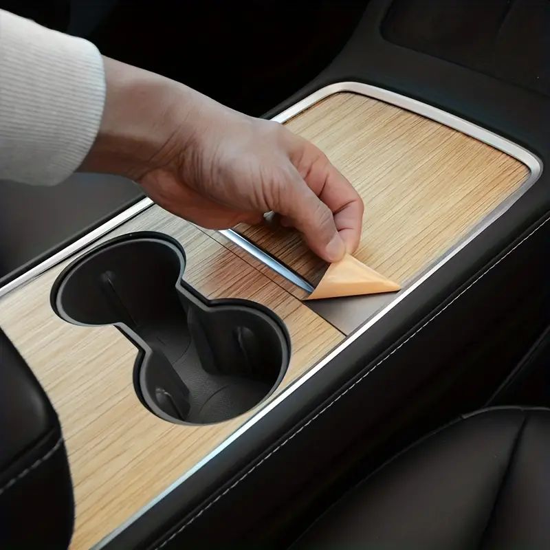 Self Adhesive Centre Console Cover Wrap for Tesla Model 3 / Model Y - Wood Effect