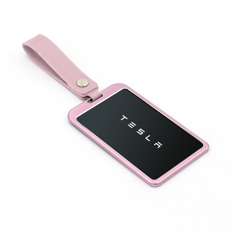 Tesdrive Protective Key Card Cover Keyring in Gift Box For Tesla (Pink)